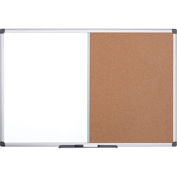 Tosafos Mastervision Dry-Erase Combo Board, Silver - 48 x 72 x 0.5 in. TO2490514